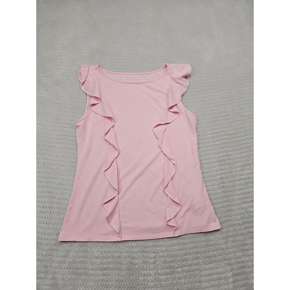 Lilly Pulitzer Shirt Womens Small Austen Top Sleeveless Ruffle Pink